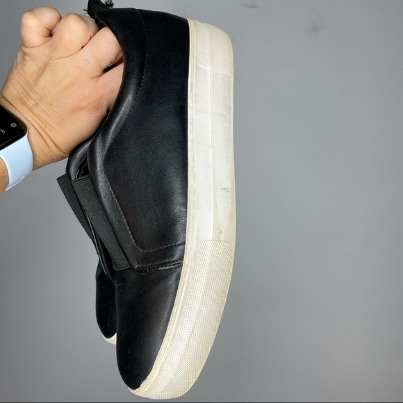 Steve Madden Goals Black Leather Platform Slip On Sneaker Womens 9 - Picture 8 of 10